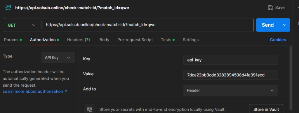 API Key Header Example